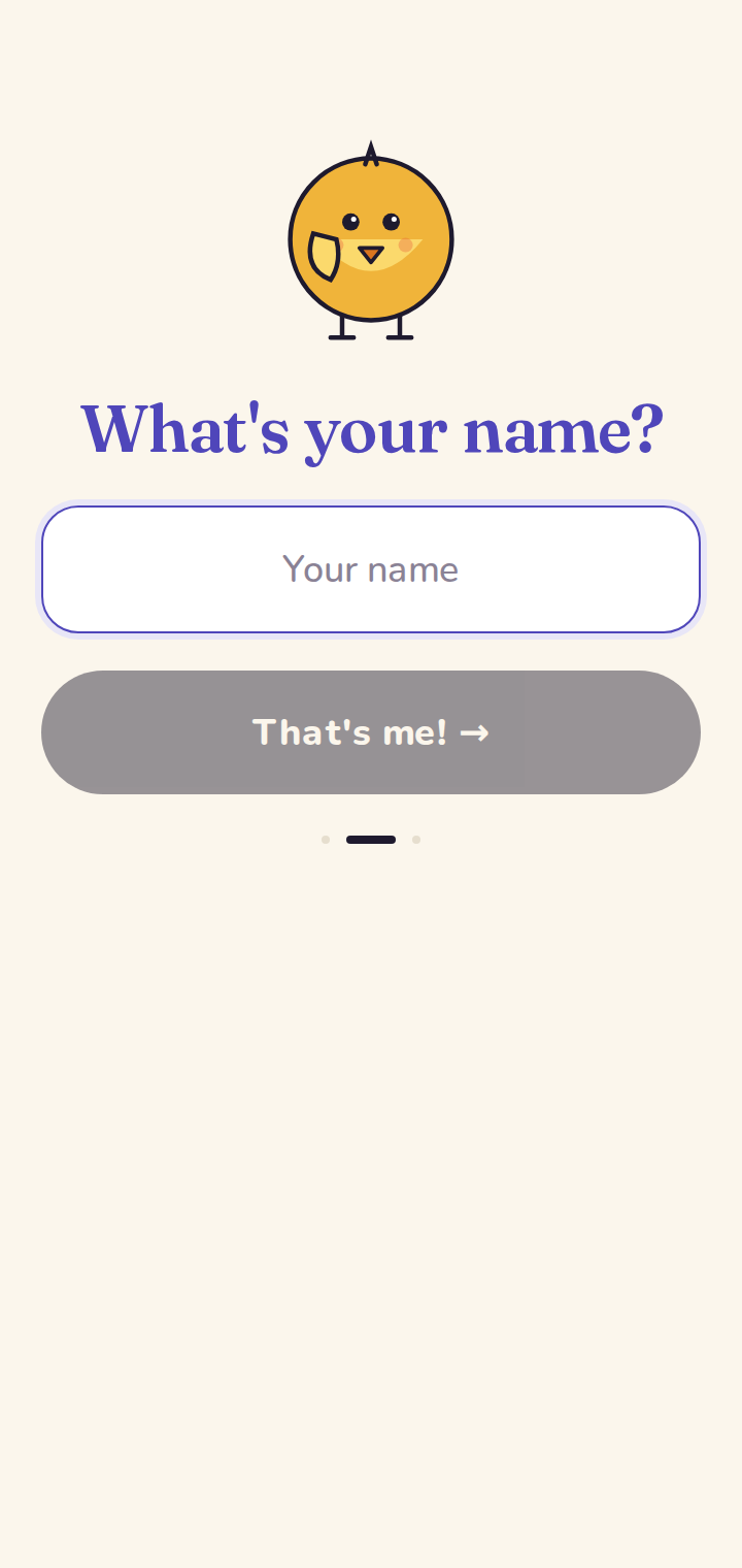 Entering the name.