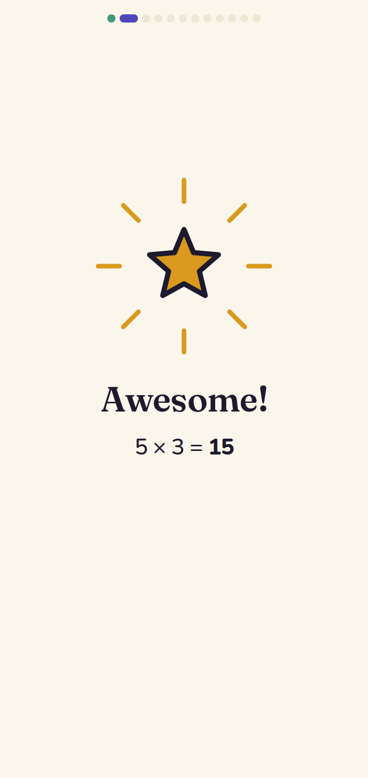 Quick correct answer — golden star.