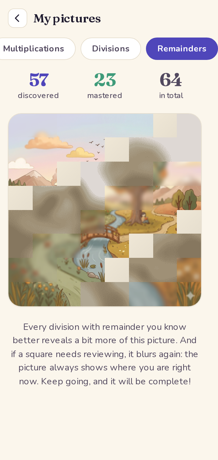 A third mystery picture, dedicated to division with remainders.
