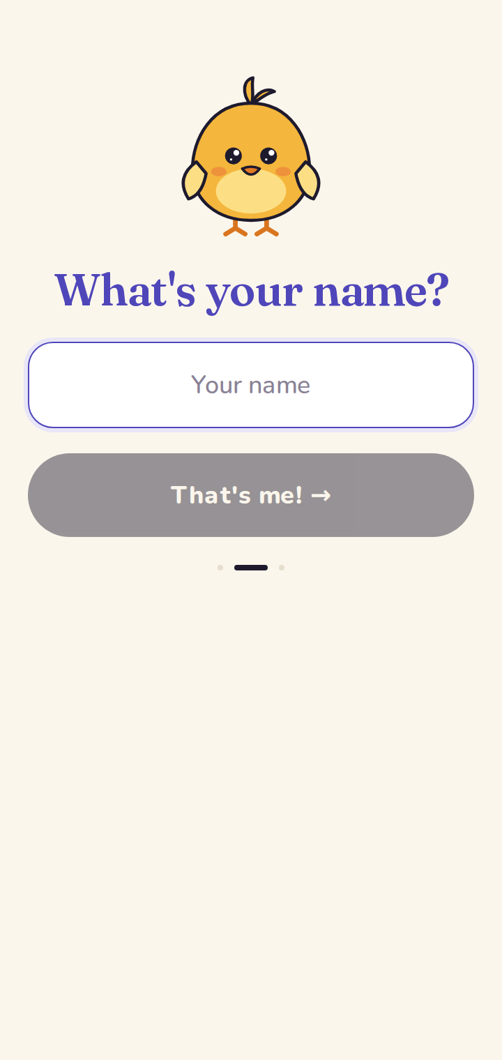 Entering the name.