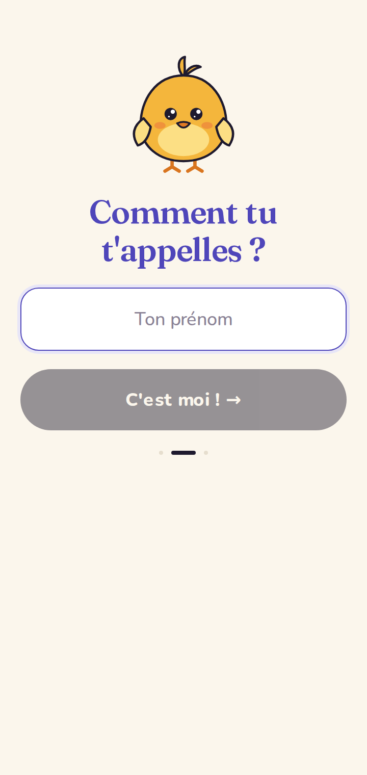 Saisie du prénom.