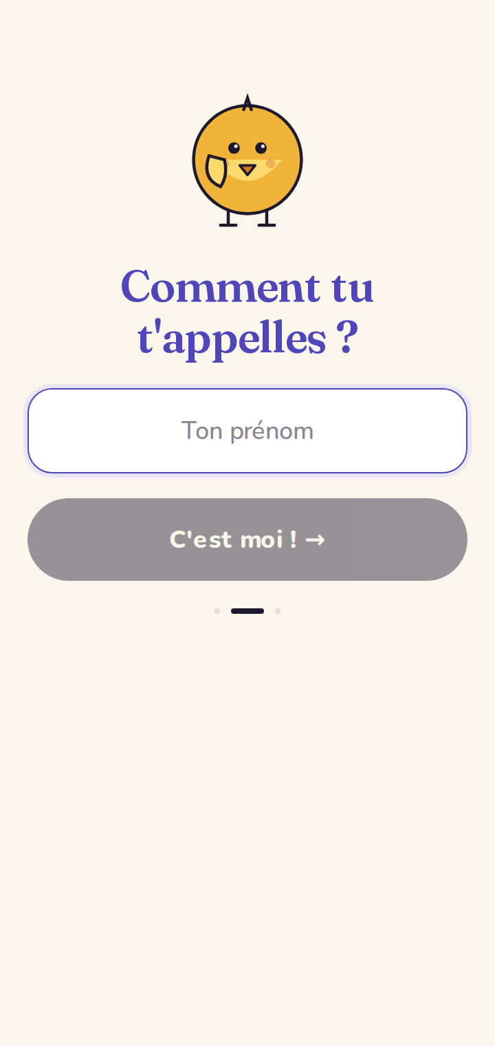 Saisie du prénom.