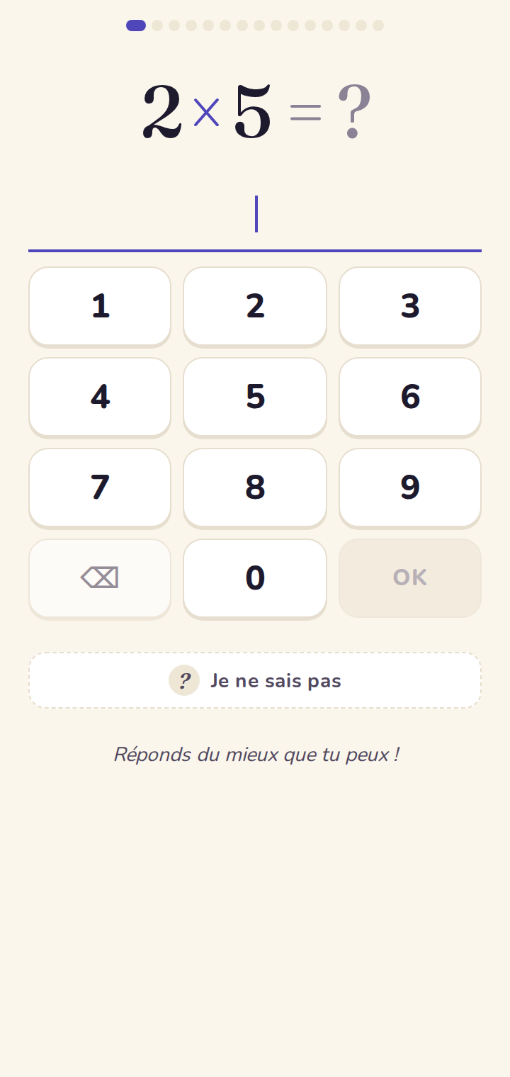 Test de positionnement (15 questions).