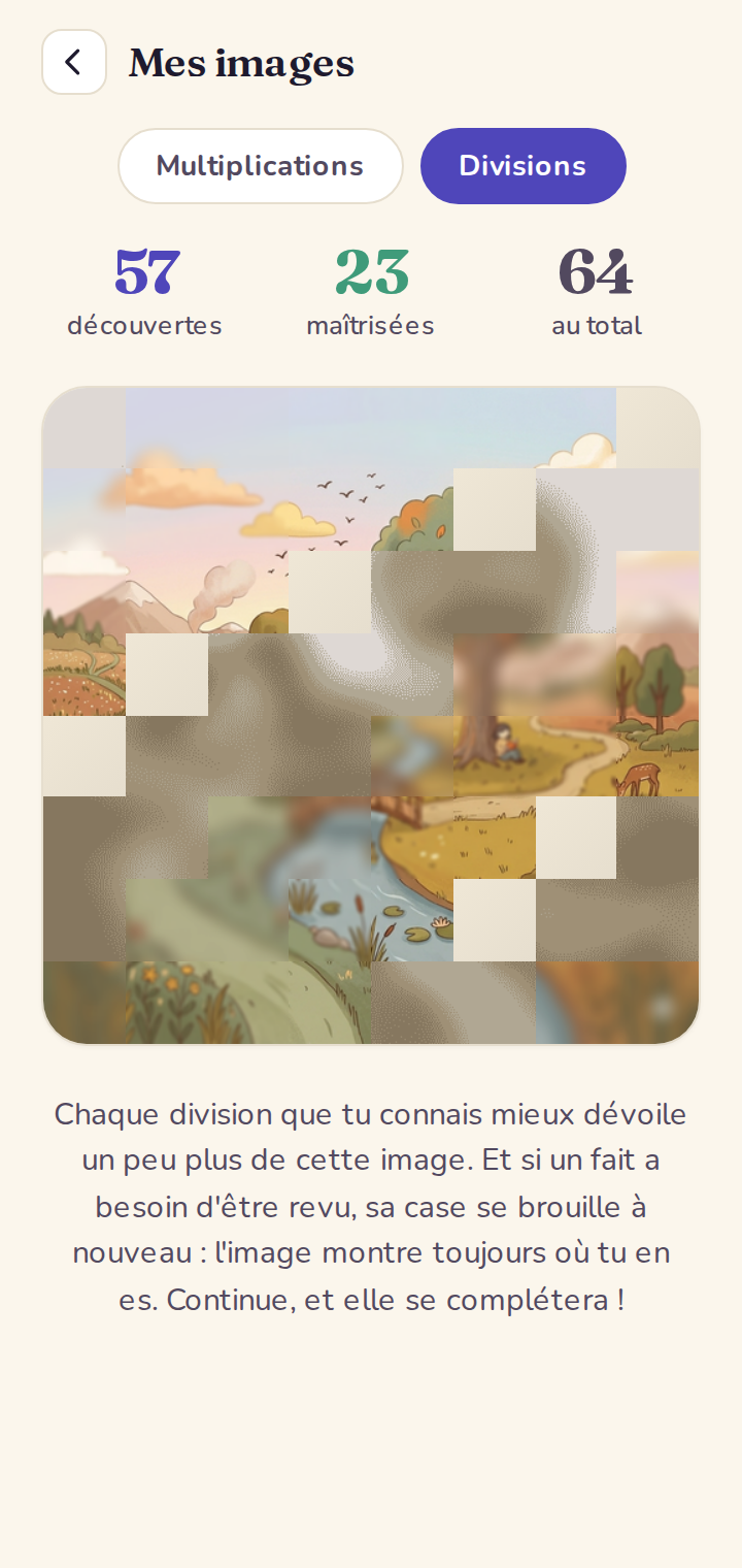 Une image mystère dédiée à la division, distincte de celle des tables.