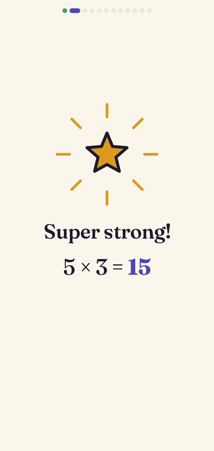 Quick correct answer — golden star.