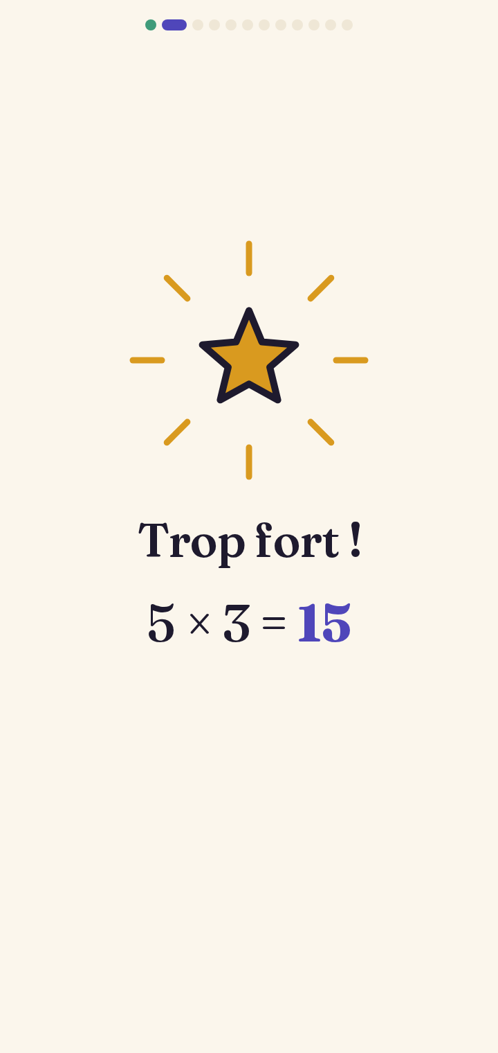 Bonne réponse rapide — étoile dorée.